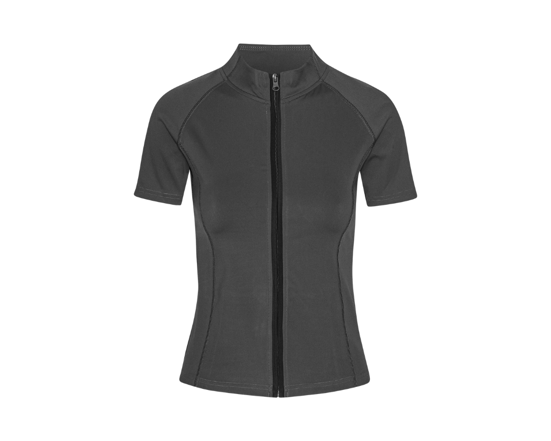 Exercere Blouses Active Short Sleeve Blouse - Slate Grey