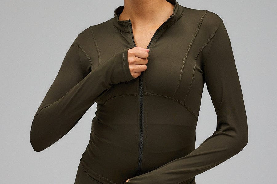 Exercere Blouses Hyper Zip Blouse - Forrest Green