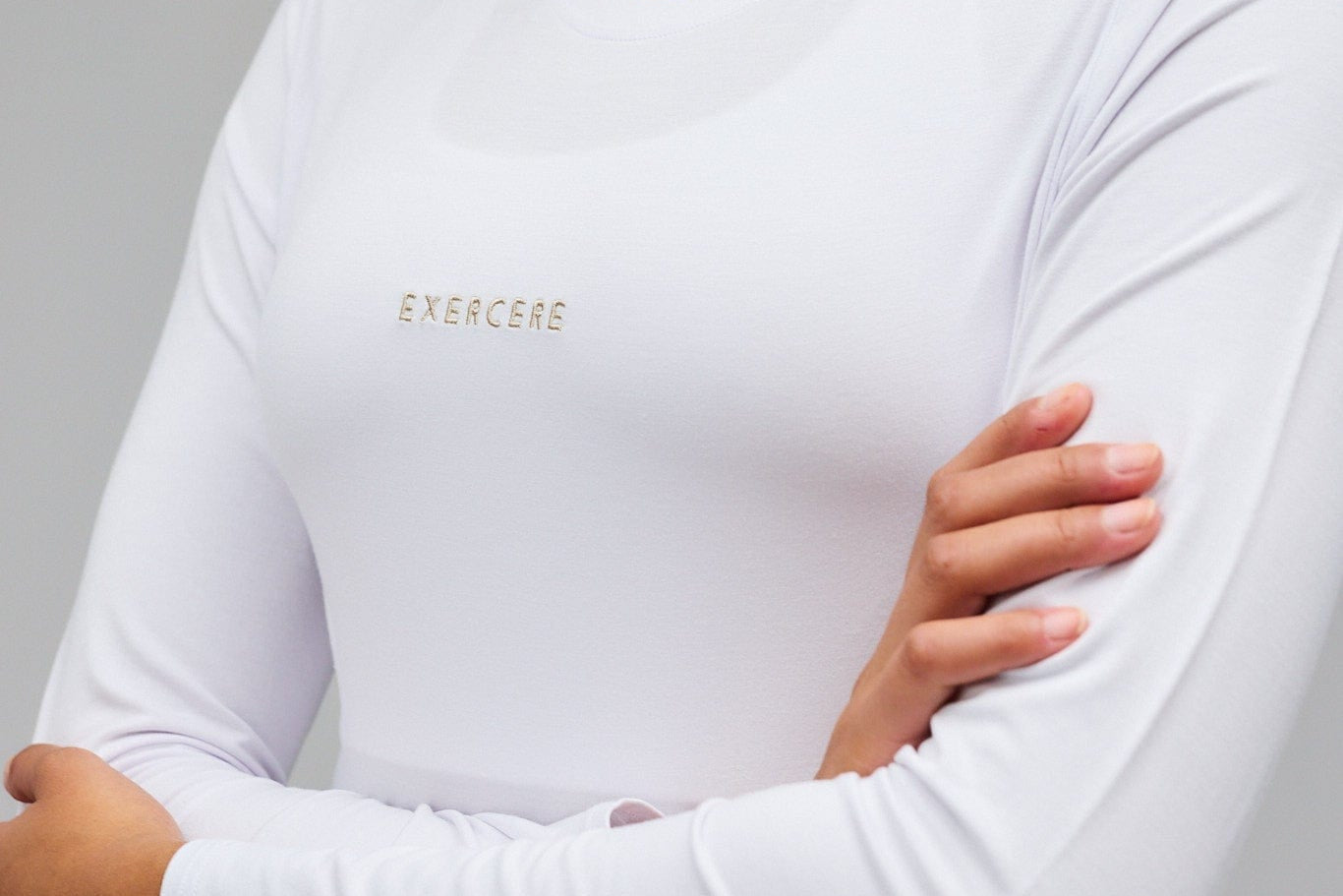 Exercere Blouses Jersey Long Sleeve - Crystal White