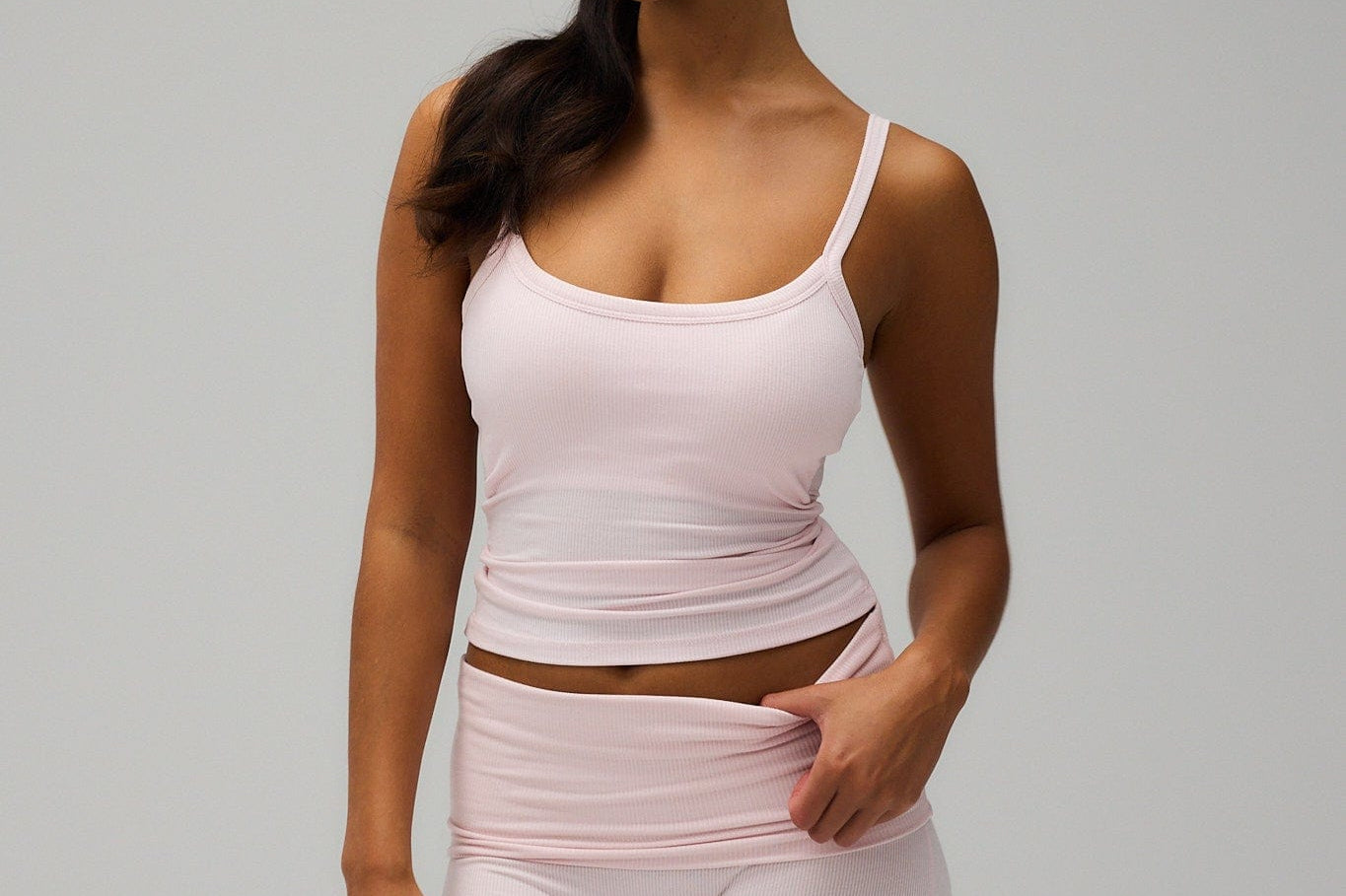 Exercere Tops Rib Tank Top - Soft Pink