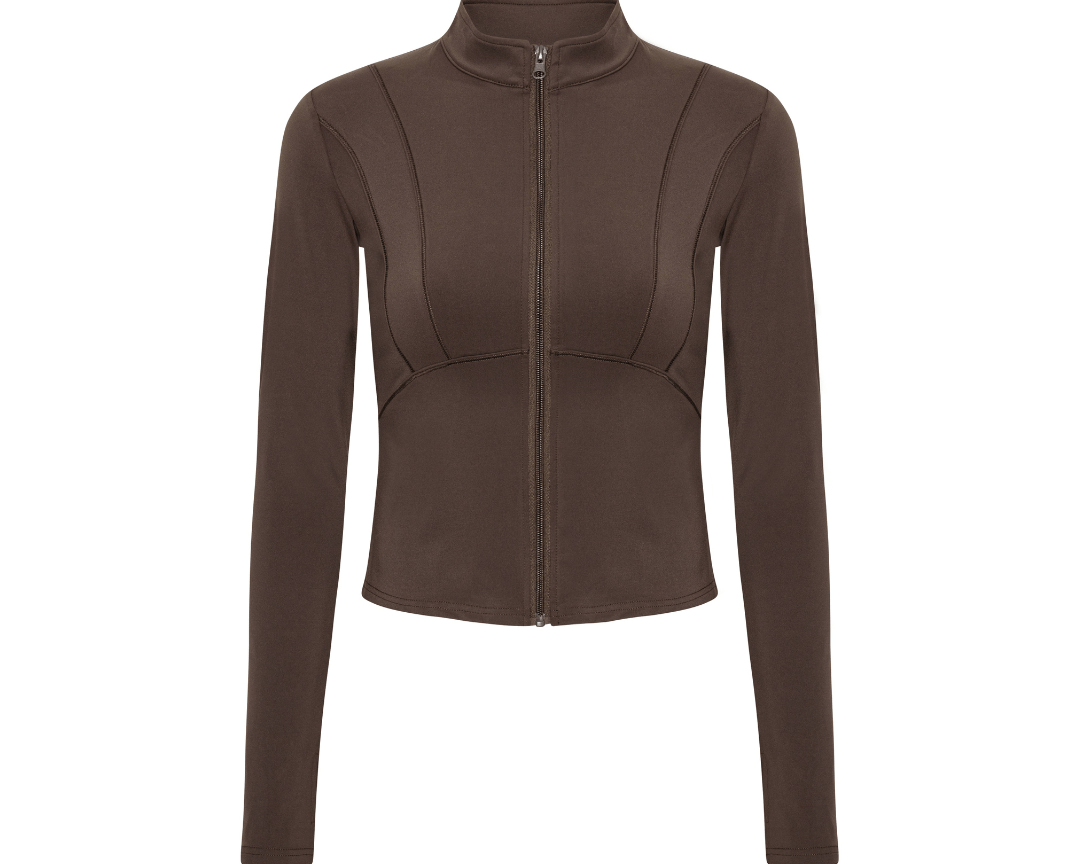 Exercere Blouses Hyper Zip Blouse - Pecan Brown